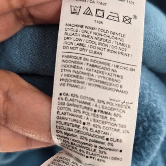 Athleta Girl Blue  Retroplush Twist Front Sweatshirt Sz XXL -16 Comfy Loungewear - Picture 4 of 9